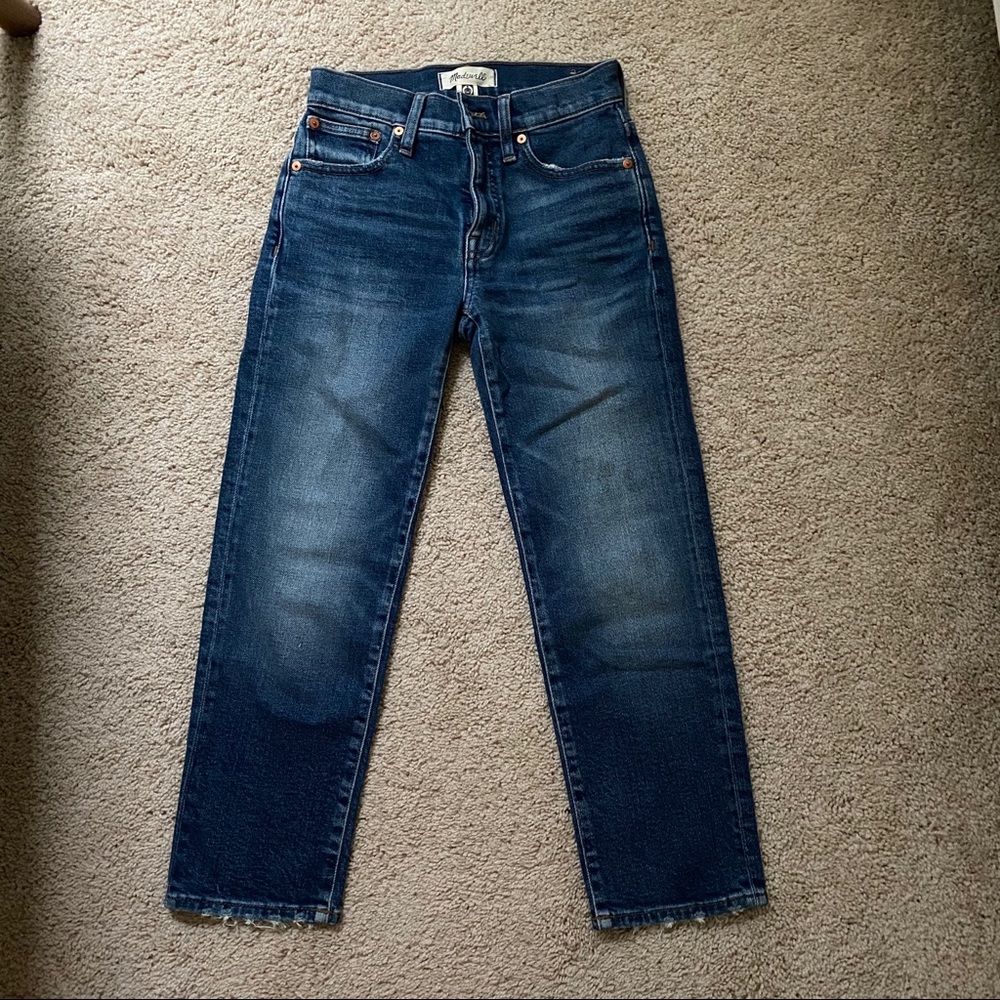 Madewell mid-rise classic straight jeans petite